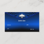 Elégante Plaque Carte de visite Art Déco Bleu Arge (Dos)