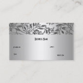 Élégante Plaque Carte de visite Florale Argent (Dos)