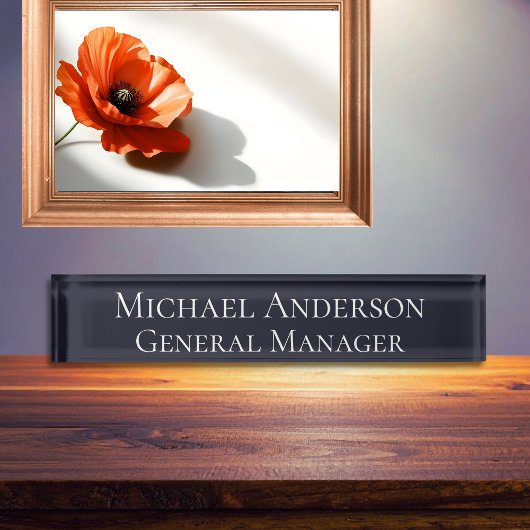 Élégante plaque de nom bleu marine