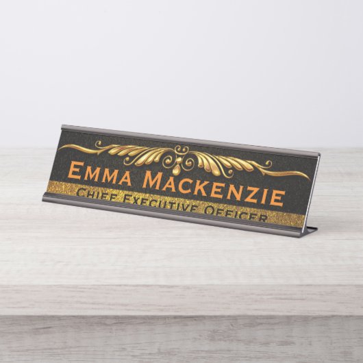 Élégante plaque de nom de bureau professionnel (Devant)