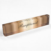 Élégante plaque de nom du bureau réceptionniste