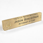 Élégante plaque de nom or pour avocat