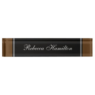 Élégante plaque noire et Brown pour votre bureau