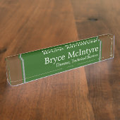 Élégante plaque verte et Brown pour votre bureau (Taille)