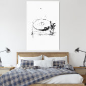 Elegante Platenspeler met Notes Sketch - Premium Canvas Afdruk (Insitu (Slaapkamer))