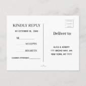 Elegante platte moderne botanische groene RSVP Uitnodiging Briefkaart (Achterkant)