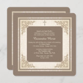 Elegante plein religieuze uitnodiging (Voorkant / Achterkant)