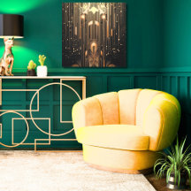 Elégante pluie d'or sur Black Art Déco