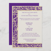 Elégante Plum et Beige Invitation pour toute occas (Devant / Derrière)