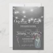 Elegante Plum, Lila & Grey bruiloft uitnodiging (Voorkant)