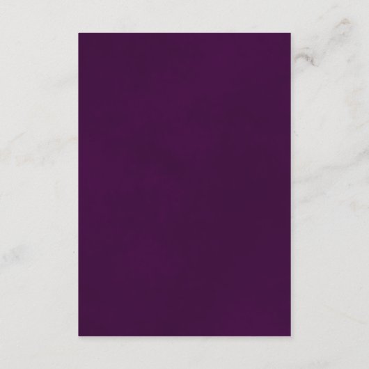 Elegante Plum Paarse & Gold Wedding QR Code Detail Informatiekaartje (Achterkant)