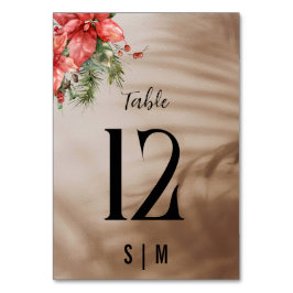 Elegante poinsettia bloemboeket kaart