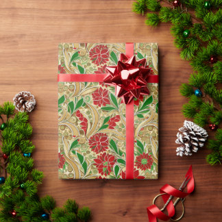 Elegante poinsettia cadeaupapier
