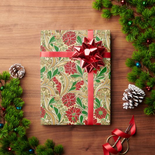 Elegante poinsettia cadeaupapier (Feestdagen Geschenken)