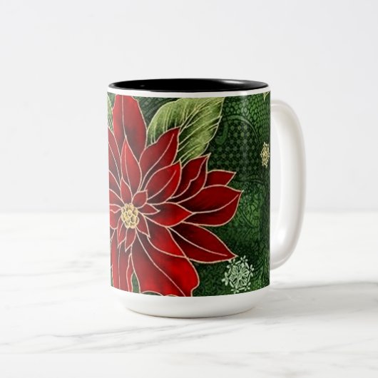 Elégante Poinsettia café Mug de Noël (Devant droit)