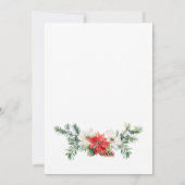 Elegante Poinsettia Open Huis Kerstfeest Kaart (Achterkant)
