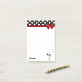 Elegante polka dots grillig grappig kat monogram post-it® notes (Op bureau)
