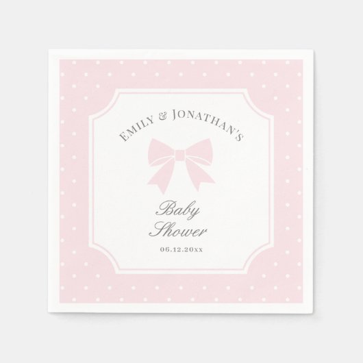 Elegante polka stippen Baby roze strik baby meisje Servet (Voorkant)