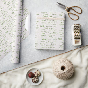 Elegante Polyglot "Thank You" Green op Seashell Cadeaupapier