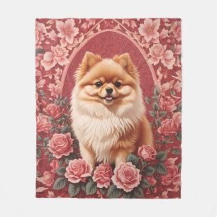 Elegante Pommerse hond William Morris geïnspireerd Fleece Deken