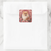 Elegante Pommerse hond William Morris geïnspireerd Vierkante Sticker (Tas)