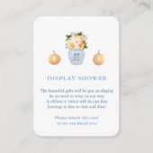 Elegante Pompoen Blauw Witte Herfst Weergave Douch Informatiekaartje (Voorkant)