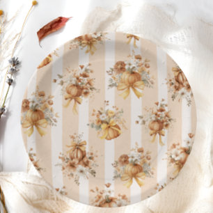 Elegante Pompoen Bloem Baby Shower Papieren Bordje