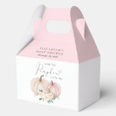 Elegante pompoen bloemenbaby meisje douche dank u bedankdoosjes (Achterkant)