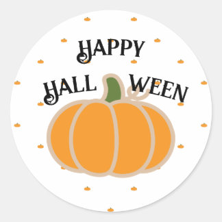 ELEGANTE POMPOEN PATROON GELUKKIGE HALLOWEEN STICK RONDE STICKER