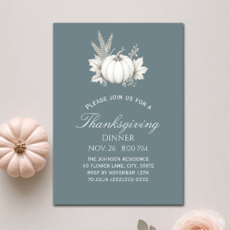 Elegante Pompoen Thanksgiving-diner Kaart