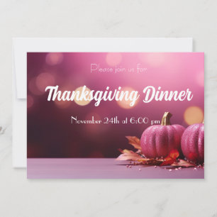 Elegante pompoen Thanksgiving Dinner Invitation Kaart