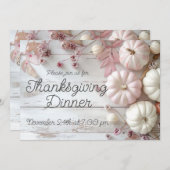 Elegante pompoen Thanksgiving Dinner Invitation Kaart (Voorkant / Achterkant)