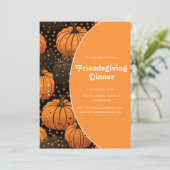 elegante pompoenen herfst Friendsgiving Kaart (Staand voorkant)