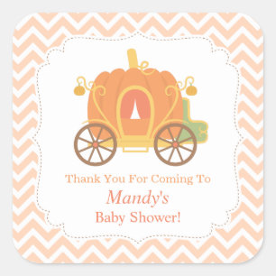 Elegante pompwagen baby shower decoratie vierkante sticker
