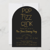 Elegante Pop Fizz Clink Nieuwjaarsfeest Kaart (Voorkant)