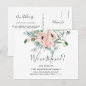 Elegante Poppy Eucalyptus Moving Aankondiging Briefkaart (Voorkant / Achterkant)