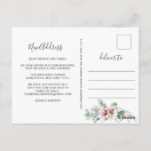 Elegante Poppy Eucalyptus Moving Aankondiging Briefkaart (Achterkant)