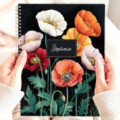 Elegante Poppy Floral Custom Name Planner