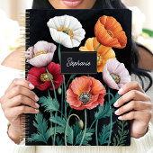 Elegante Poppy Floral Custom Name Planner