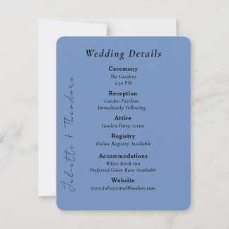 Elegante Porselein Blauwe Huwelijksdetails Kaart