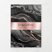 Élégante Porte d'Or Noir et Rose Tripli Brochure (Page de couverture)