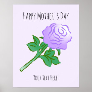 Elegante poster met een violette roos