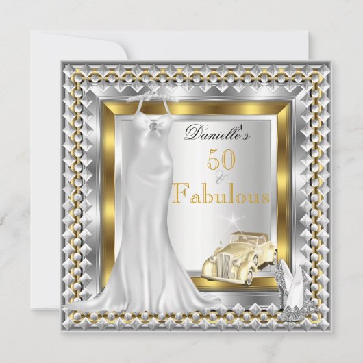 Elegante Prachtige 50 Deco Vintage Auto Jurk Hoge  Kaart (Voorkant)