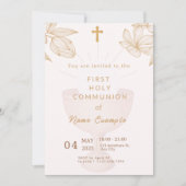 Élégante Première Sainte Communion Invitation (Devant)