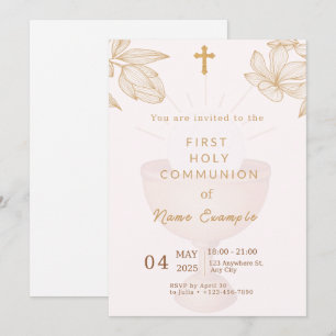 Élégante Première Sainte Communion Invitation
