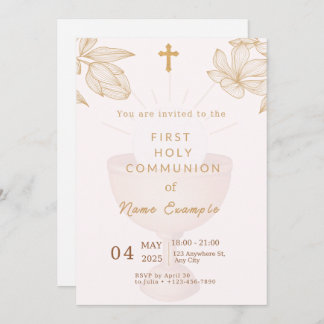 Élégante Première Sainte Communion Invitation