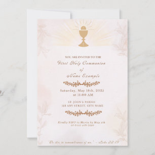 Élégante Première Sainte Communion Invitation   Ch