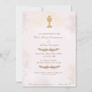 Élégante Première Sainte Communion Invitation | Ch