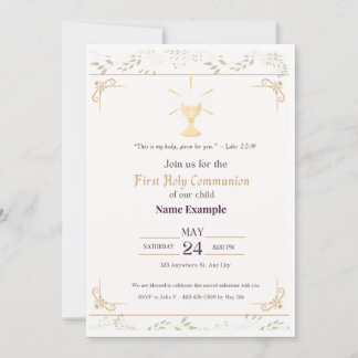 Élégante Première Sainte Communion Invitation | Do