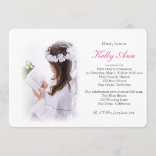 Élégante première sainte communion Invitation pour